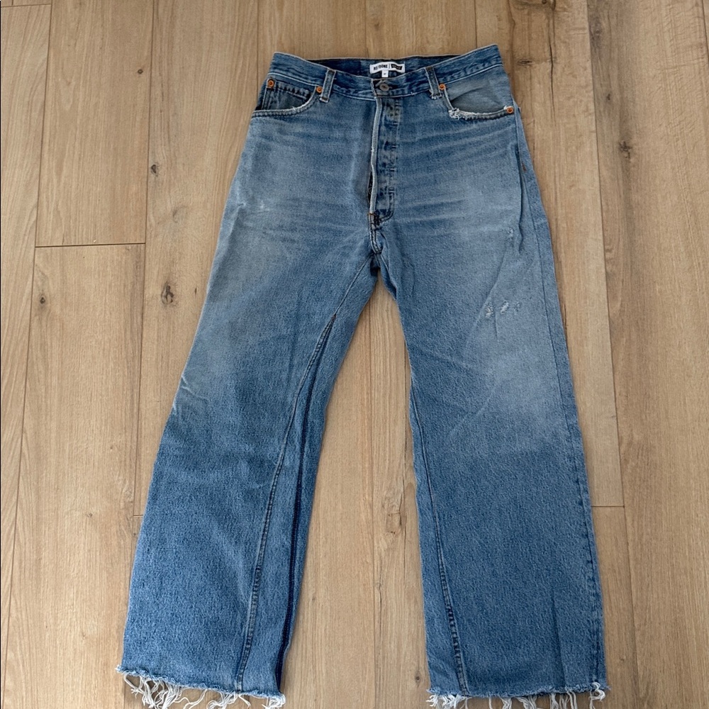 Re/done high waisted wide leg one of a kind vintage jeans 27